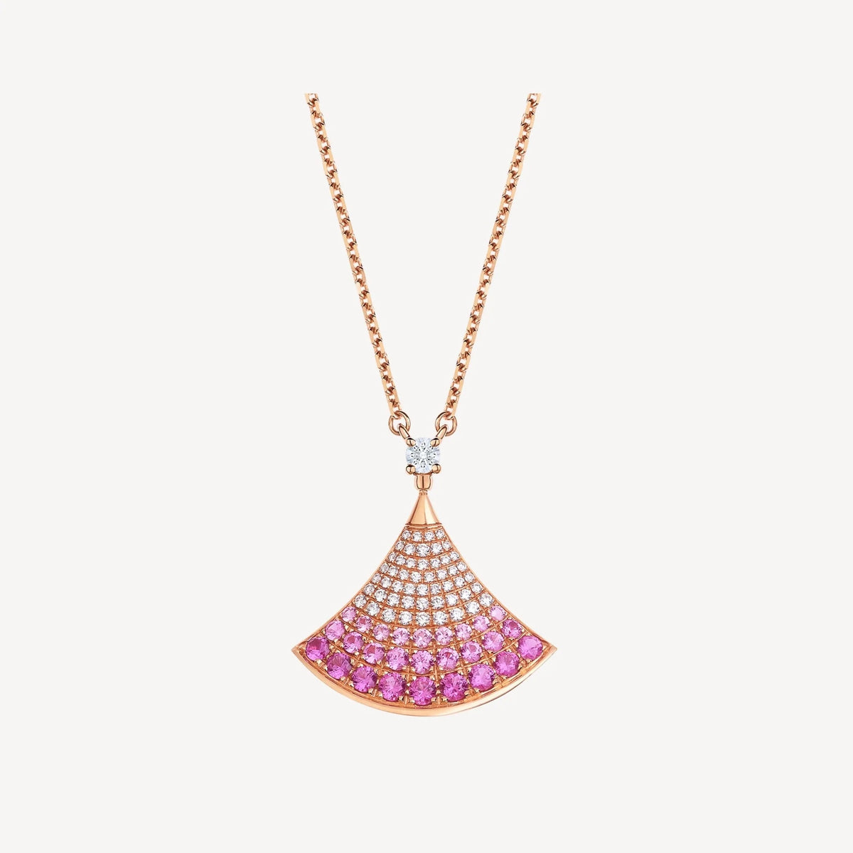 Bvlgari DREAM PINK DIAMOND PAVED NECKLACE