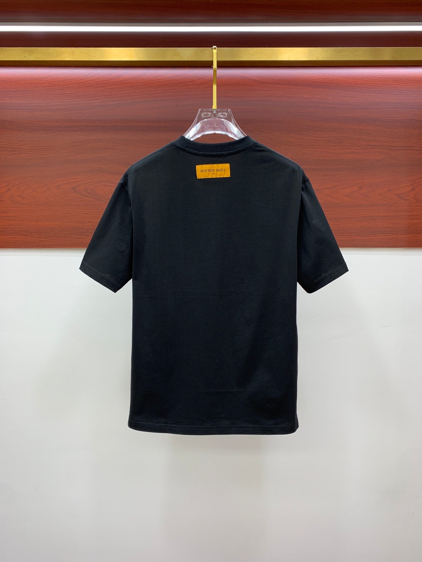 LOUIS VUITTON LV T-SHIRT EMBROIDERED LOGO IN BLACK COTTON 238879