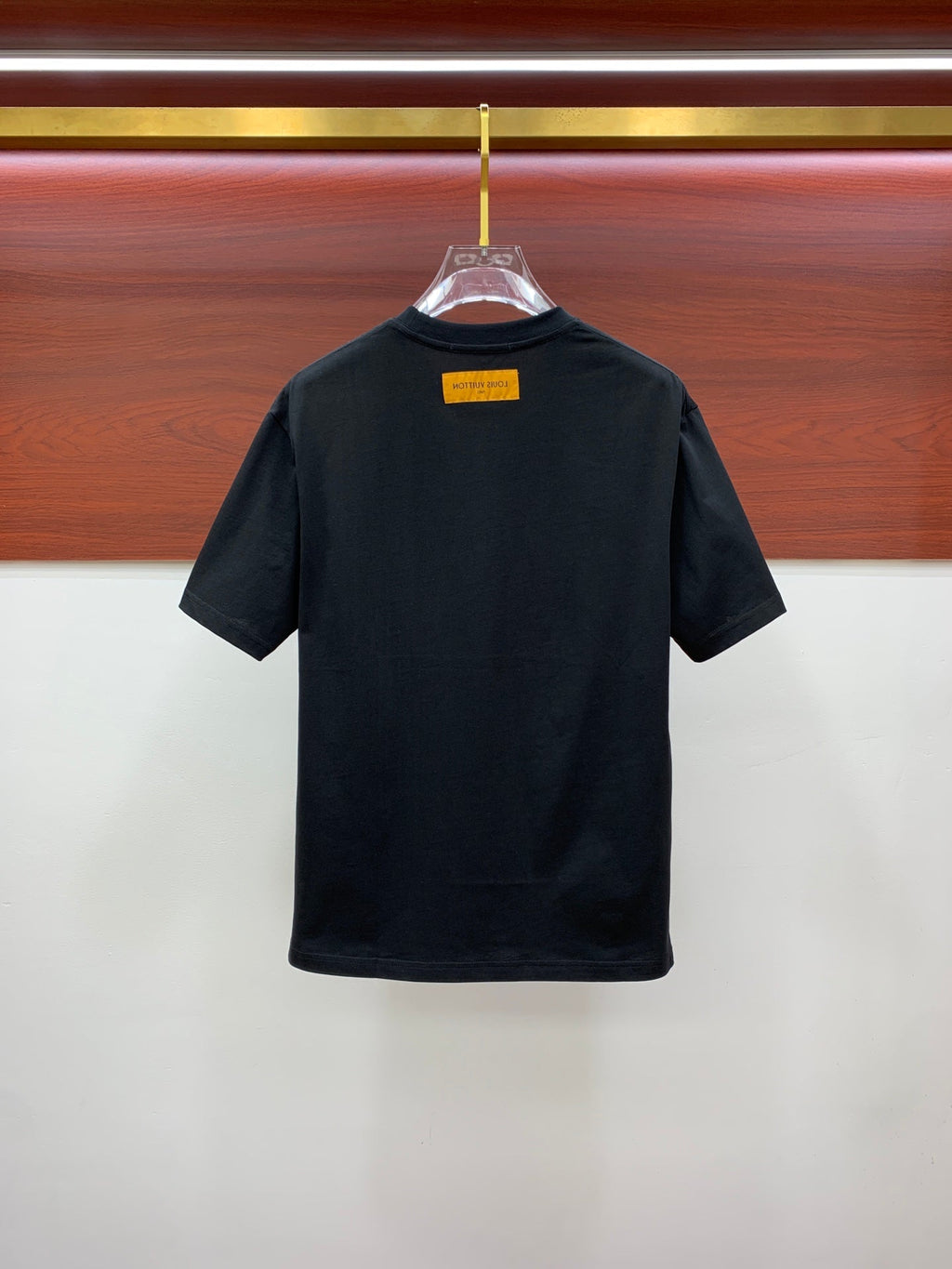 LOUIS VUITTON LV T-SHIRT IN BLACK PURE COTTON CLASSIC LOGO PATTERN 238881