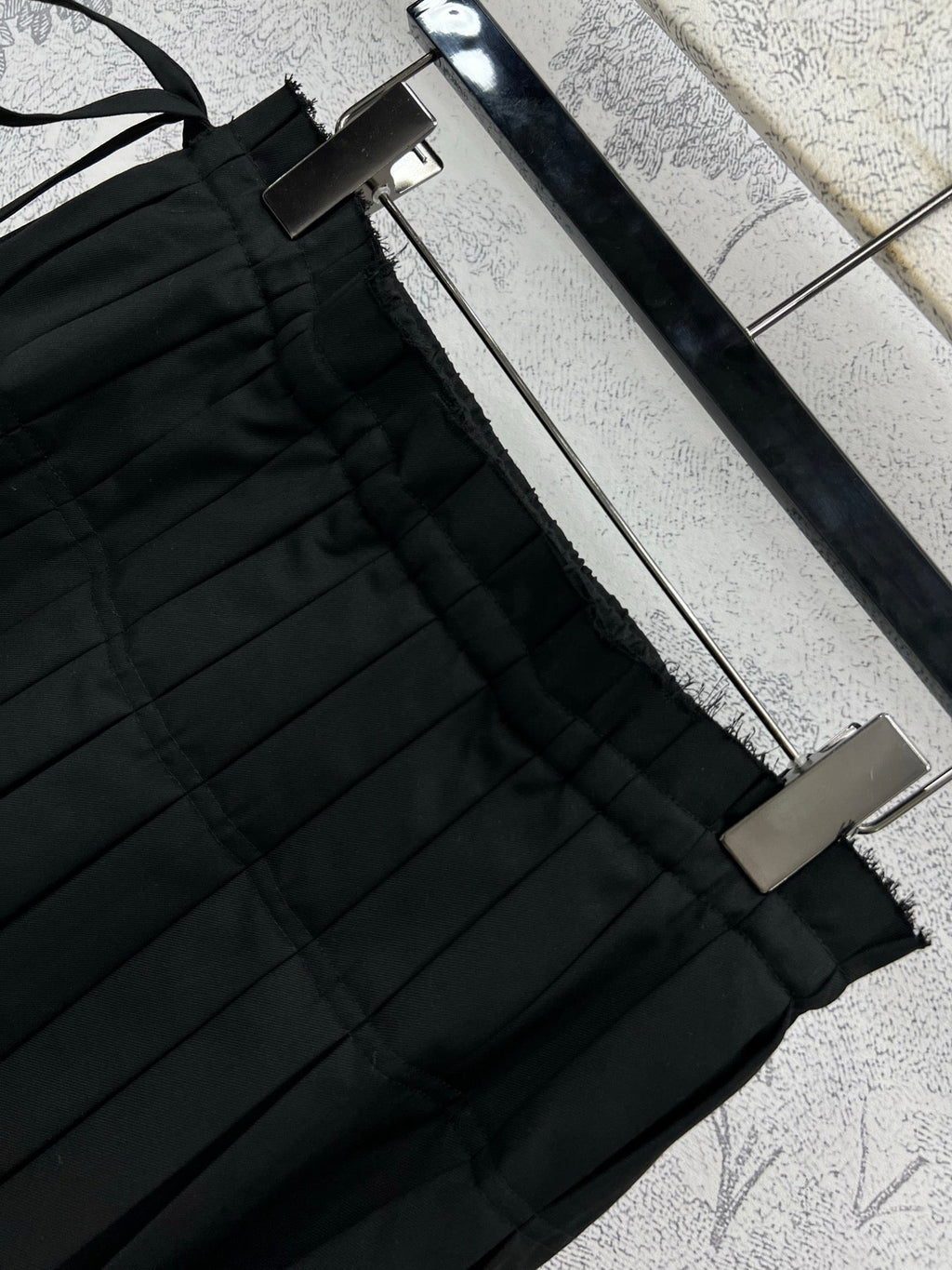 Loewe 25 Pleated Short Skirt Black Polyester Fiber